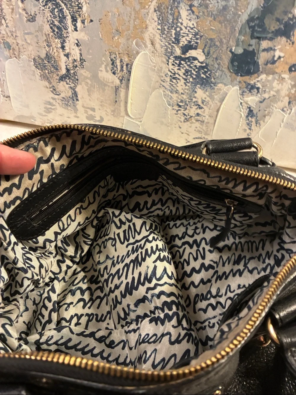 Genuine Kate Spade Black Slouchy Pebbled Leather Shoulder Satchel